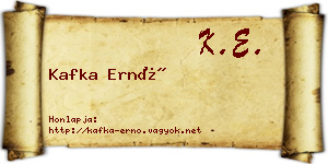 Kafka Ernő névjegykártya