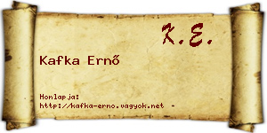 Kafka Ernő névjegykártya